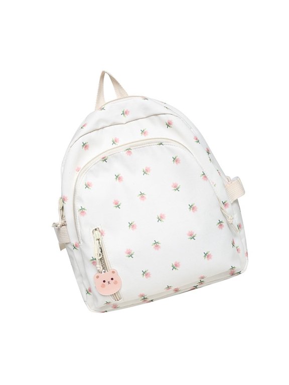 Korean Styles Backpack Casual Daypacks Student School Bag Flower Print Backpack Travel Backpack Small Backpack for Teens