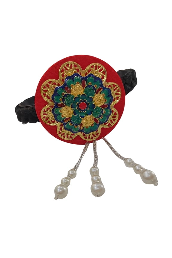 Korean Styles Floral Pearls Headband Comfortable and Stylish Hanbok Headwear Accessory for Festivals and Celebrations