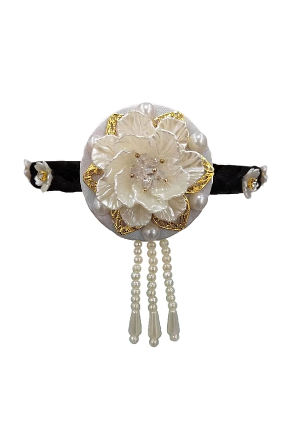 Korean Styles Floral Pearls Headband Comfortable and Stylish Hanbok Headwear Accessory for Festivals and Celebrations
