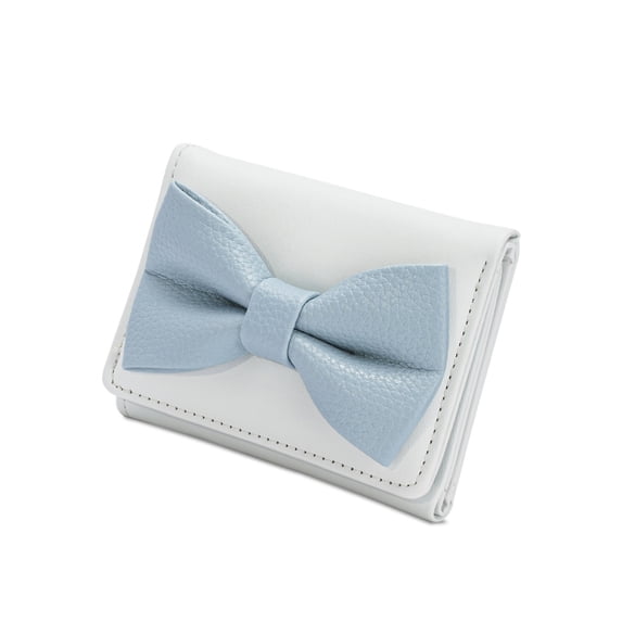 Korean Styles Short Purse Card Holder Trifold Wallet PU1eatherCoin Purse Bows Wallet Stylish Change Purse for Daily