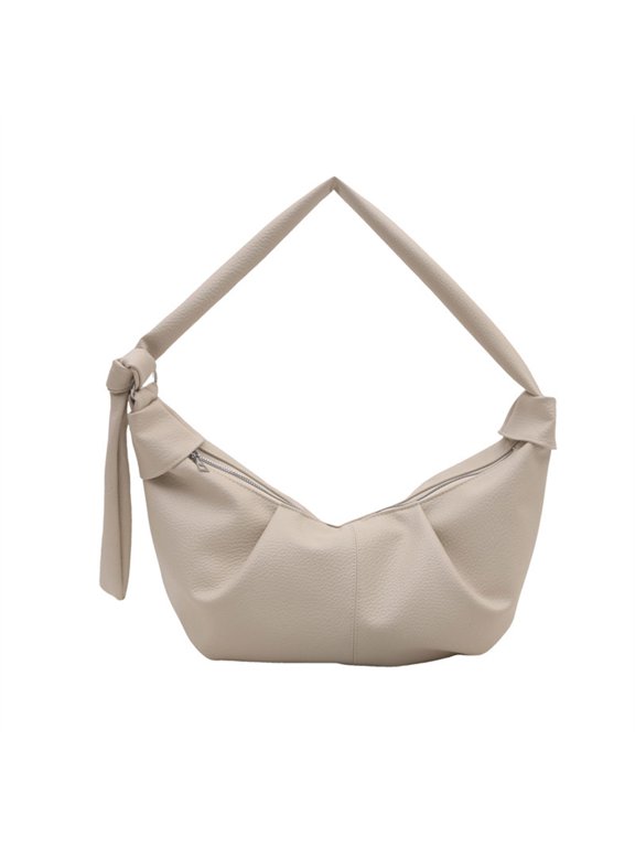 Korean Styles Shoulder Bag for Women Pleated Dumplings Bag Crossbody Bag Retro Handbag Croissants Bag Messengers Bag