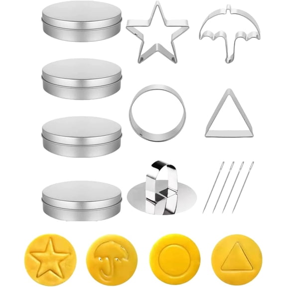 Korean Sugar Candy Making Tools 13Pcs Challenge Cookies Game Kit with Stainless Steel Cutters for Baking & Cooking -Fun Kit for 4-8 playsers (1)