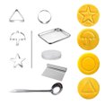 thumbnail image 1 of Korean Sugar Candy Making Tools, 9 Pcs Stainless Steel Cookie Cutters Biscuit Molds, Korean Sugar Game Cookie Kit, Umbrella Triangle Star Round Baking Cake Molds for Home Party, 1 of 7