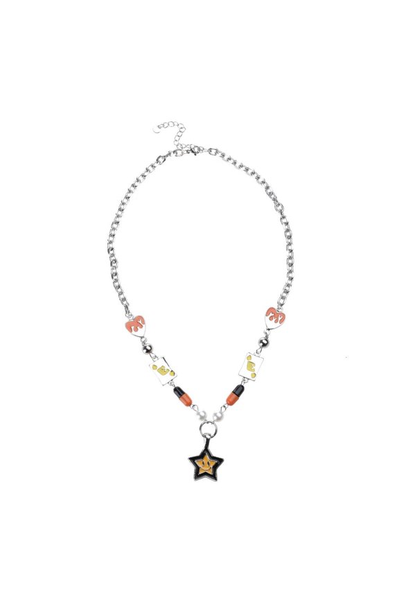 Accessories Fashion Colorful Star Pendant Necklace Punk Egirl Sweet Cool Beaded Clavicle Chain Aesthetic Jewelry