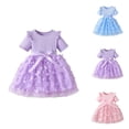 thumbnail image 1 of Korean Tulle Floral Princess Dress – Short Sleeve Butterfly Accent Gown Ages 12M-7Y, Birthday & Party Celebration Wear, Dreamy Match to Pink Dress for Girls Looks, 1 of 7