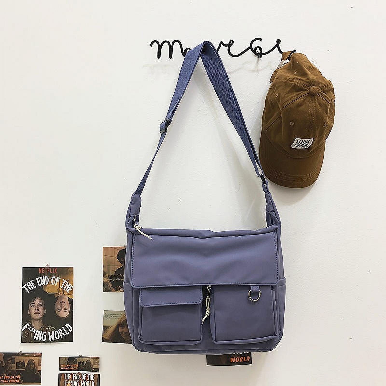 Korean Ulzzang Messenger Bag Women New 2023 Nylon Bags Multipockets Crossbody Bags For Women School Book Shoulder Bag Girls Sac Walmart