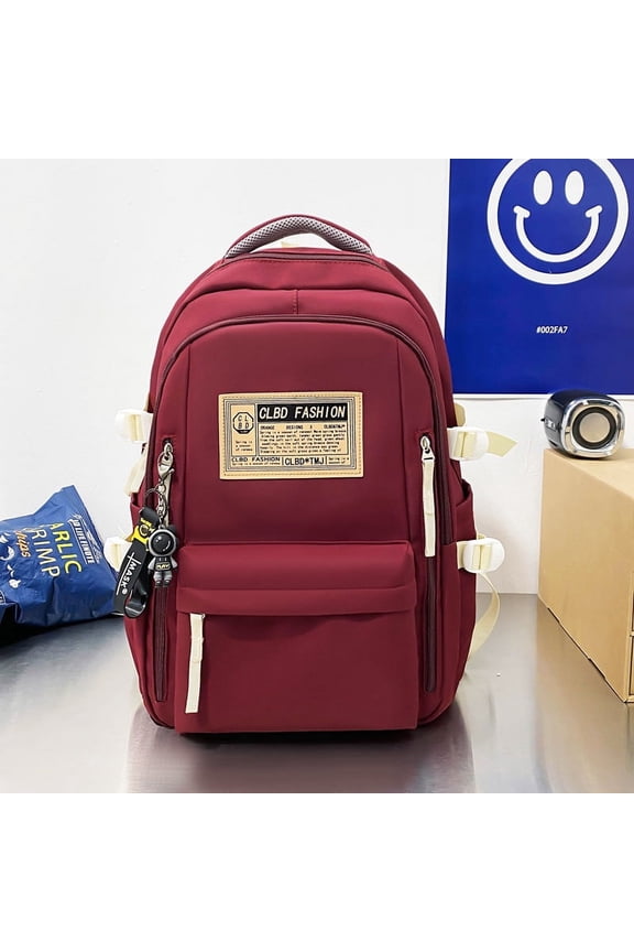 Korean Version Of Casual Backpack Large -Capacity Men And Women Student Schoolbags For Junior High School Students Fashion Commuting Backpack