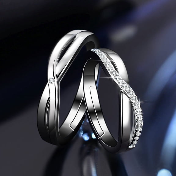 Korean Version Of Diamond-encrusted Couples Ring Bow Opening Cross
