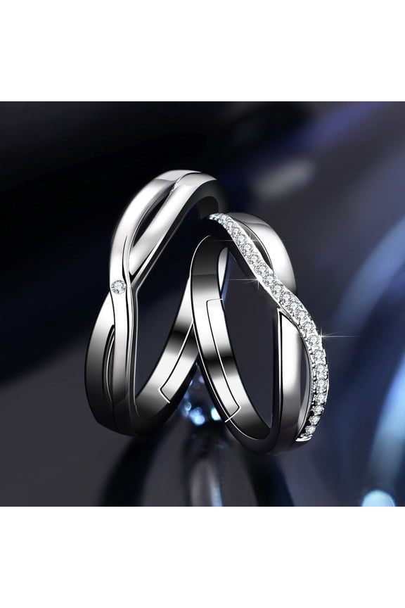 Korean Version Of Diamond-encrusted Couples Ring Bow Opening Cross