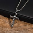 thumbnail image 1 of Korean Version Of Simple 14K White Gold Cross Necklace Pendant Men Fashion Christian Believer Pendant Punk Jewelry Gift, 1 of 8