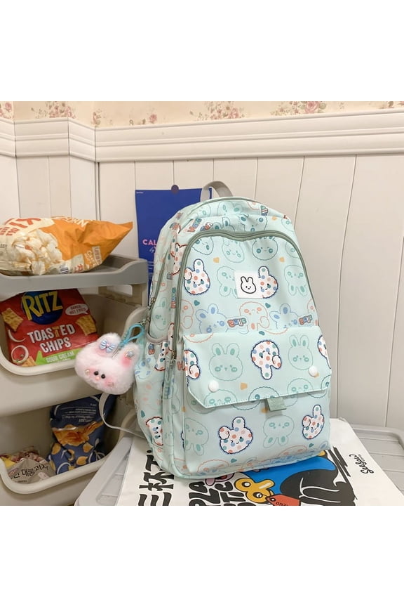 Korean Version Of Small Fresh And Cute Backpack Fashion Campus Trend Backpack Lightweight Large -Capacity Print Student Schoolbag