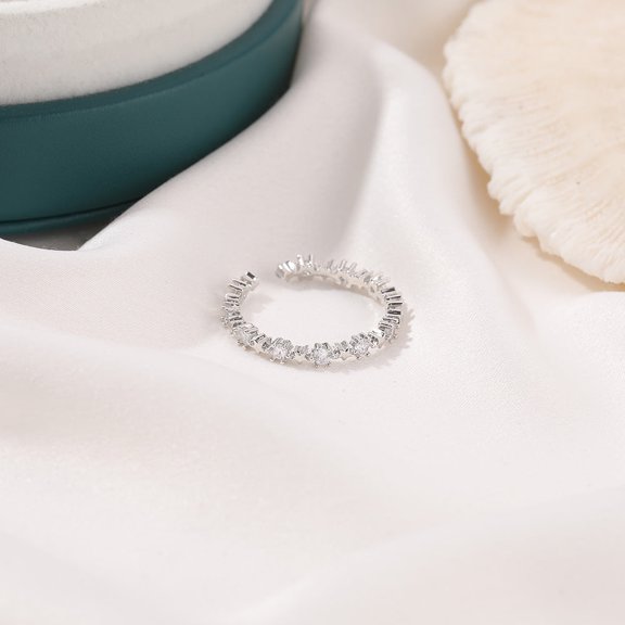 Five Pointed Star Ring Copper Inlaid Zircon Ring Index Finger Ring Sweet Opening Fresh Star Design Korean Fashionable Ring Jewelry