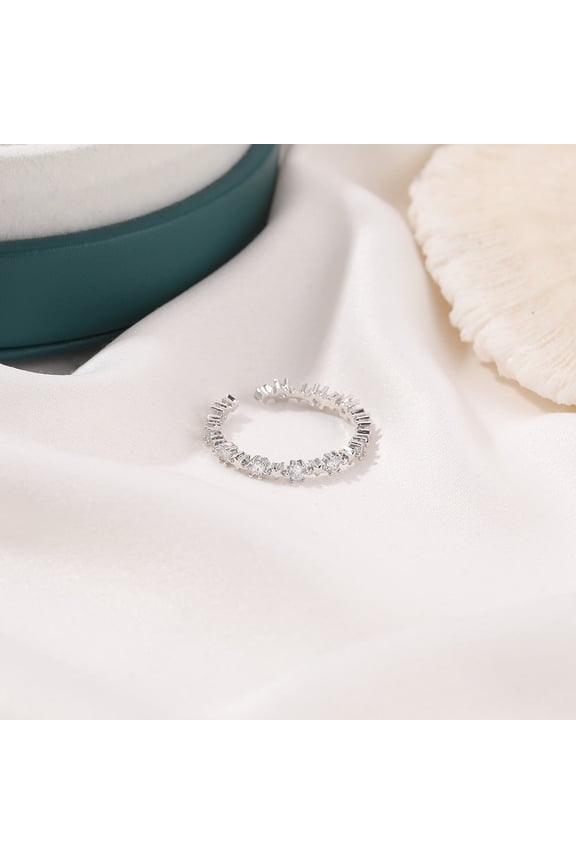 Five Pointed Star Ring Copper Inlaid Zircon Ring Index Finger Ring Sweet Opening Fresh Star Design Korean Fashionable Ring Jewelry