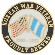 Eagle Emblems P15125 Pin - Korea, Proudly Served - 1 in.