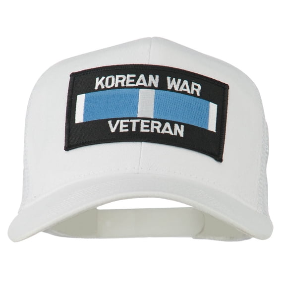 Korean War Veteran Patched Mesh Cap - White OSFM