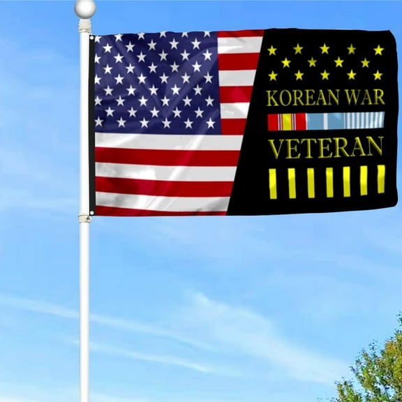 Korean War Veterans Grommet Flag Banner with Grommets 3x5Feet Man cave Decor