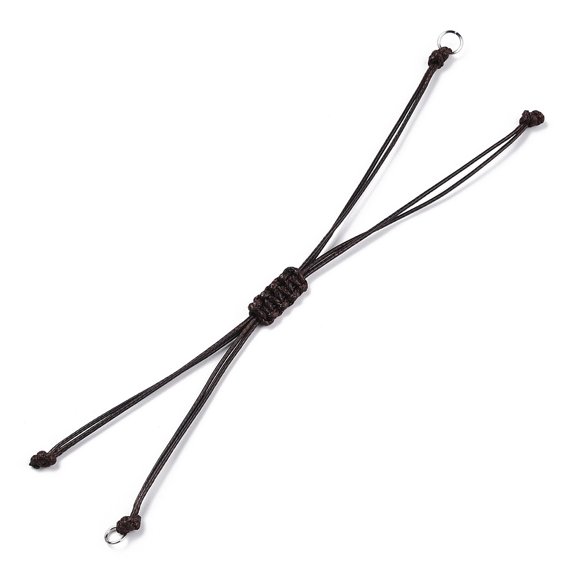 Korean Waxed Polyester Cord Bracelets with Iron Jump Rings for Adjustable Link Bracelet Making Coffee Single Cord Length: 5-1/2 inch(14cm)