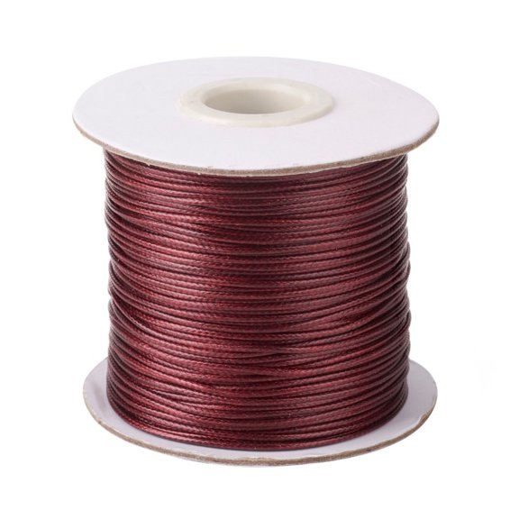 Korean Waxed Polyester Cord Dark Red 1mm about 85yards/roll