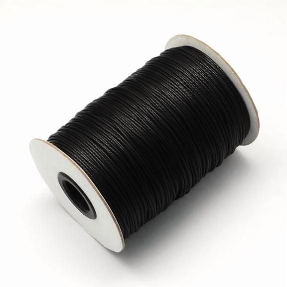 Korean Waxed Polyester Cords Black 2mm about 100yards/roll(300 feet/roll)