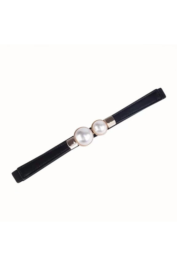 Korean Women's Thin Elastic Belt Decorative Dress Double Pearl Buckle Belt Waistband GM113 luxe femme belt women luxury leather belt for women