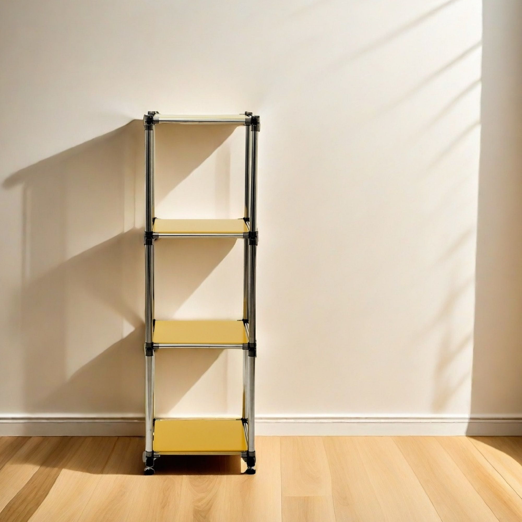Korean Yellow 4-Tier Heavy Duty Stainless steel Storage Shelving Unit ...