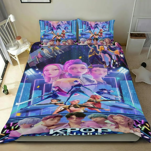 Korean girl group KPop Themed Bed Sheet Set Three Piece Set 68x86 In ches Comfortable And Skin Friendly Unique Design Creating A Star Gifts For Family Friends fans