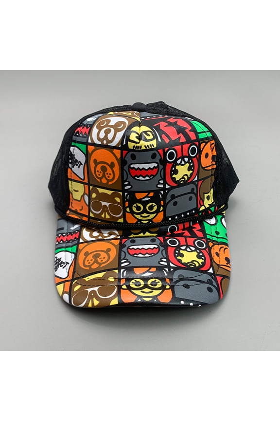 Korean graffiti cartoon hip-hop men's and women's baseball caps cotton West Coast style sports breathable fashion sun hat wholesale