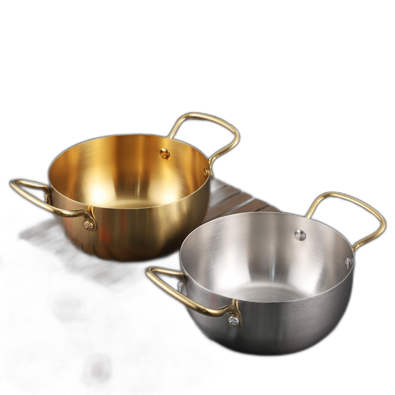 Korean stainless steel soup pot for ramen instant noodles. Induction