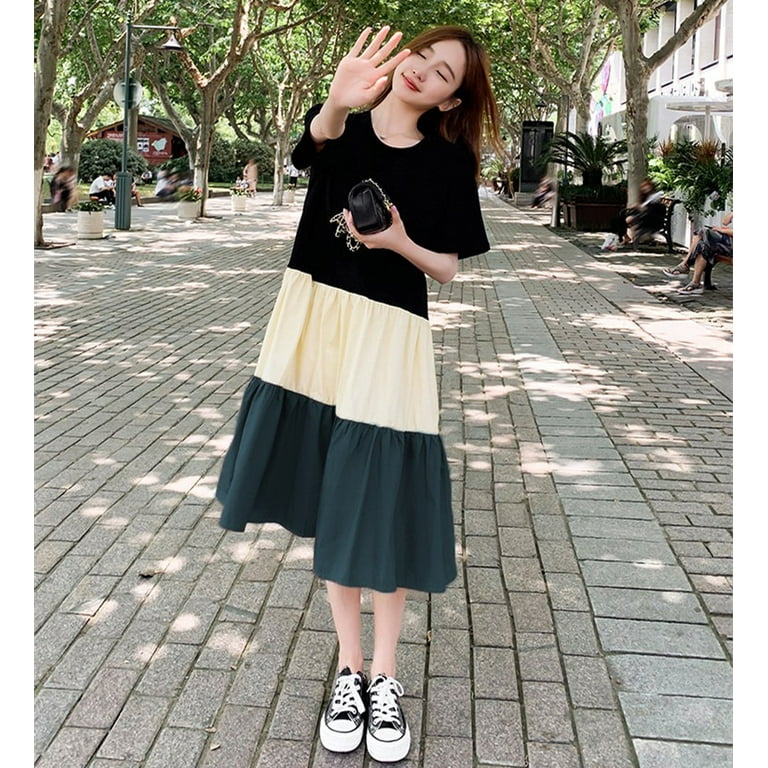 T shirt dress korean style outlet