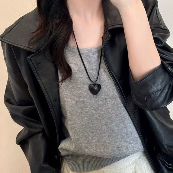 Korean-style irregular metal heart necklace for women, high-end, elegant, simple and versatile accessory choker