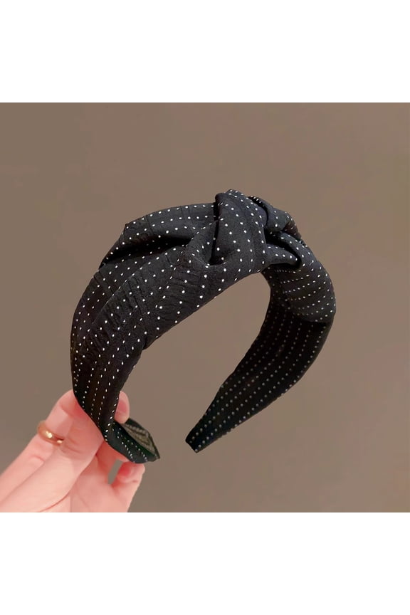 Korean-style small polka dot fabric headband, simple and versatile hair accessory, elegant wide-brim headband, new hair clip