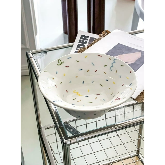Korean-style white ceramic straw hat plates, deep plates, home-style dining plates, and high-quality appearance