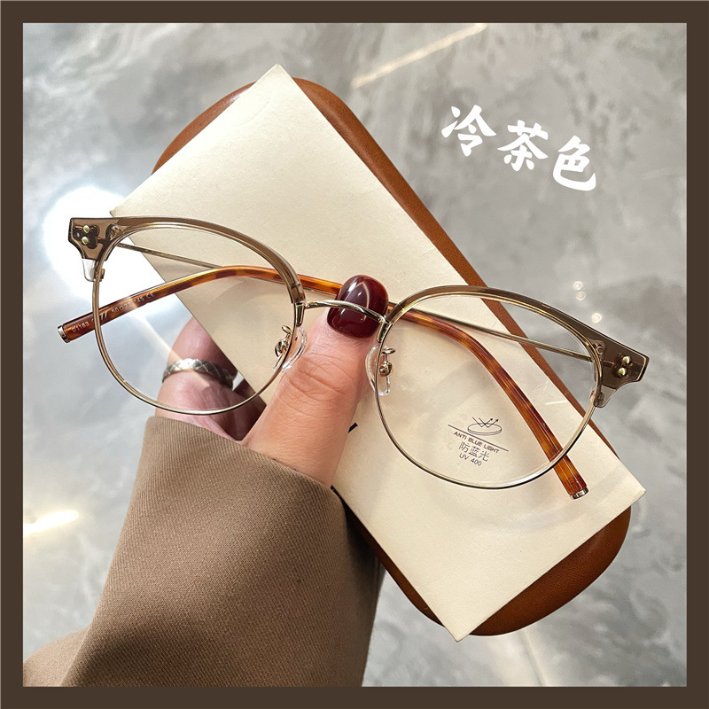 Korean version of halfframe glasses women‘s myopia can be matched with