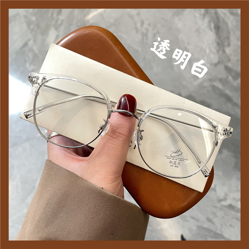 Korean version of halfframe glasses women‘s myopia can be matched with