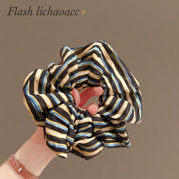 Korean version of the fashion striped fabric hair band texture tie ponytail head rope hair accessories new non-injurious hair rope headdresses