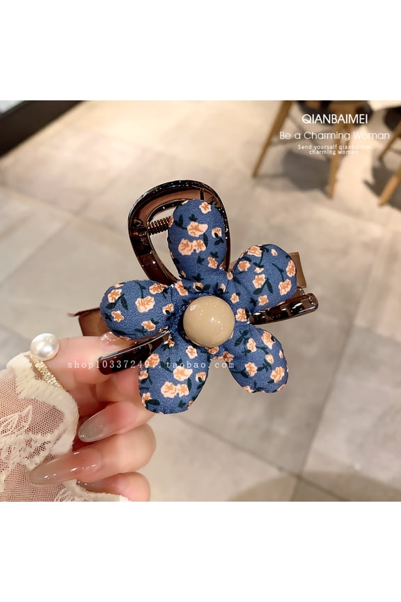 Korean version side flower bow claw clip for women, side half-up hair clip, sweet hair accessory new arrival