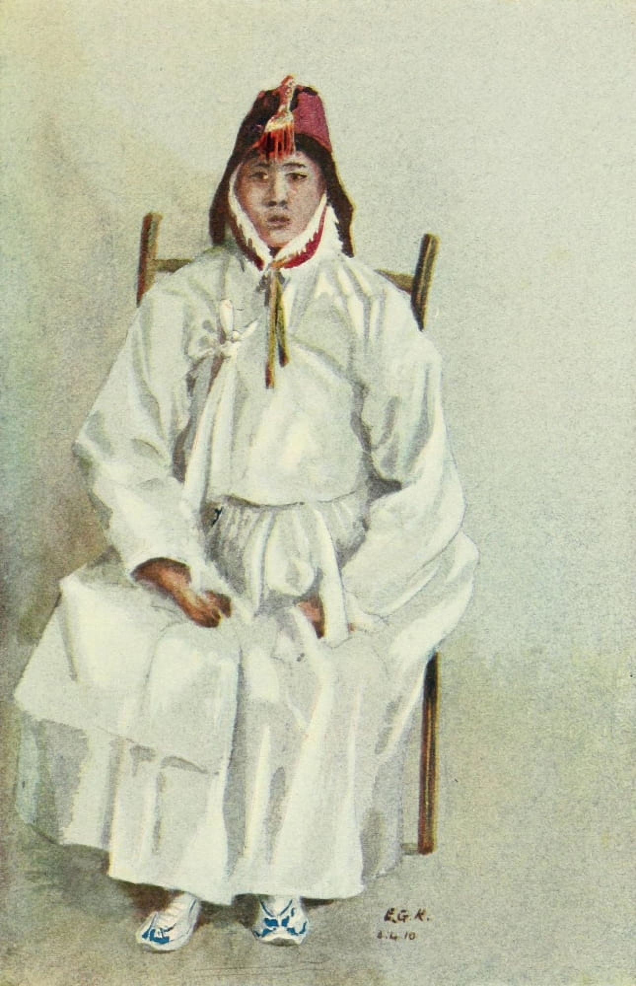 Korean woman The Face of Manchuria Korea 1911 Canvas Art - Emily G Kemp (18 x 24)