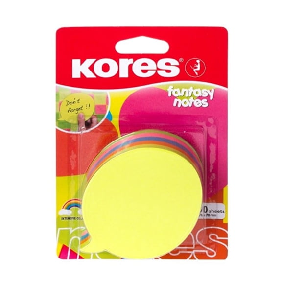 Kores Fantasy Speech Bubble Shaped Sticky Note Paper 250 Sheets 70 x 70 mm