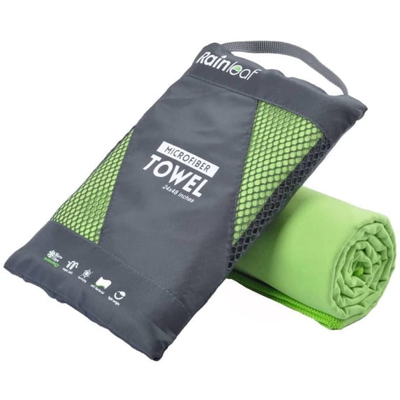 Koreshion Microfiber Towel Perfect Travel & Sports &Beach Towel Fast Drying - Super Absorbent - Ultra Compact for Camping, Backpacking,Gym, Beach, Swimming, Yoga Green Large