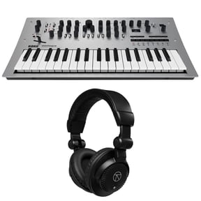 Korg Minilogue 4 Voice Polyphonic Analog Synthesizer with 200 Presets with H&A Closed-Back Studio Monitor Headphones