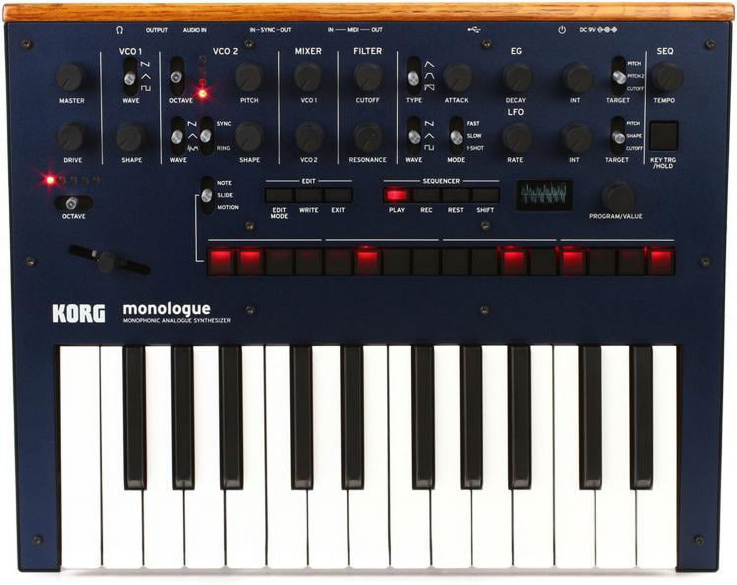 Korg Monologue 25-Key Monophonic Analog Synthesizer with 80 Presets, Dark Blue