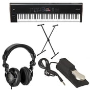 Korg Nautilus 88-Key Performance Synth/Workstation Keyboard Bundle with H&A Studio Monitor Headphones, Stand, Sustain Pedal
