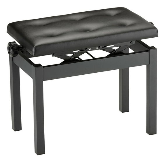 Korg PC-770 Height Adjustable Piano Bench with Wide Seating Surface, Black