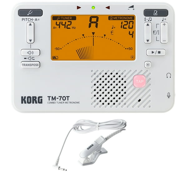 Korg TM-70C Tuner and Metronome with Contact Microphone White