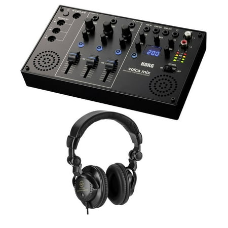 Korg Volca Mix 4-Channel Analog Performance Mixer with H&A Closed-Back Studio Monitor Headphones