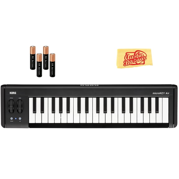 Korg microKEY Air 37-Key Wireless MIDI Controller Bundle with AA Batteries and Austin Bazaar Polishing Cloth
