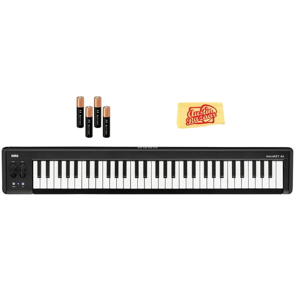 Korg microKEY Air 61-Key Wireless MIDI Controller Bundle with AA Batteries and Austin Bazaar Polishing Cloth