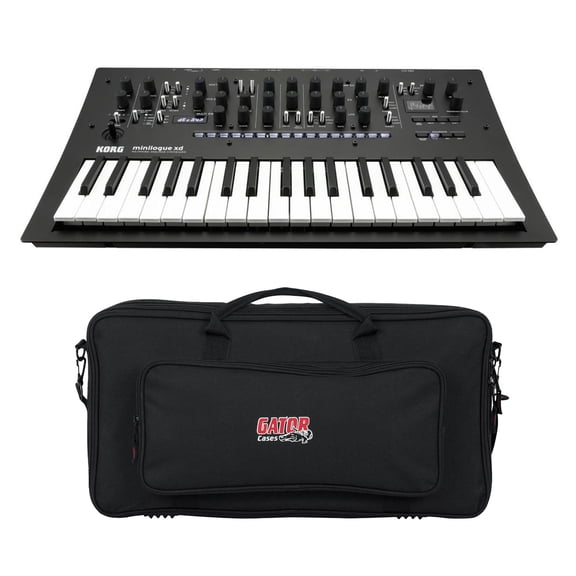 Korg minilogue xd 37-Keys Polyphonic Analog Synthesizer, White Keys, Bundle with GK-2110 Micro Keyboard Bag