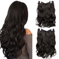 thumbnail image 1 of Kori Koli Transparent Invisible Wire Adjustable Fish Line Clip in Hair Extensions 16inches 150g Natural Hidden Secret False Curly Synthetic Clip in Hairpieces Wavy Hair Extension（Gradient）, 1 of 7