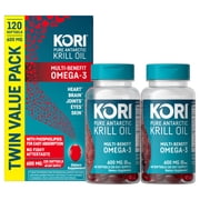 Kori Krill Superior Absorption Vs Fish Oil, Omega-3 Supplement for Heart, Brain, Joint, Eye, Skin & Immune Health, Softgels,120 Count
